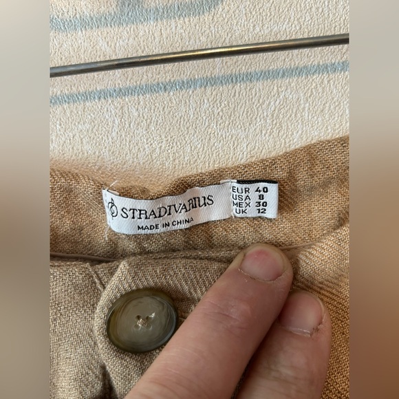 Stradivarius wide leg linen pants | EUC | women’s size 8 - Picture 3 of 4